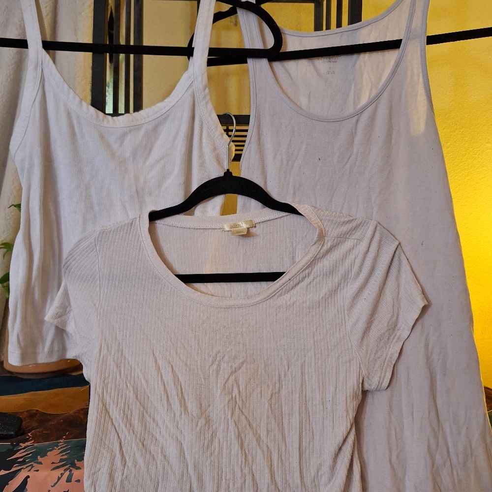 Set of 3 white painting shirts
